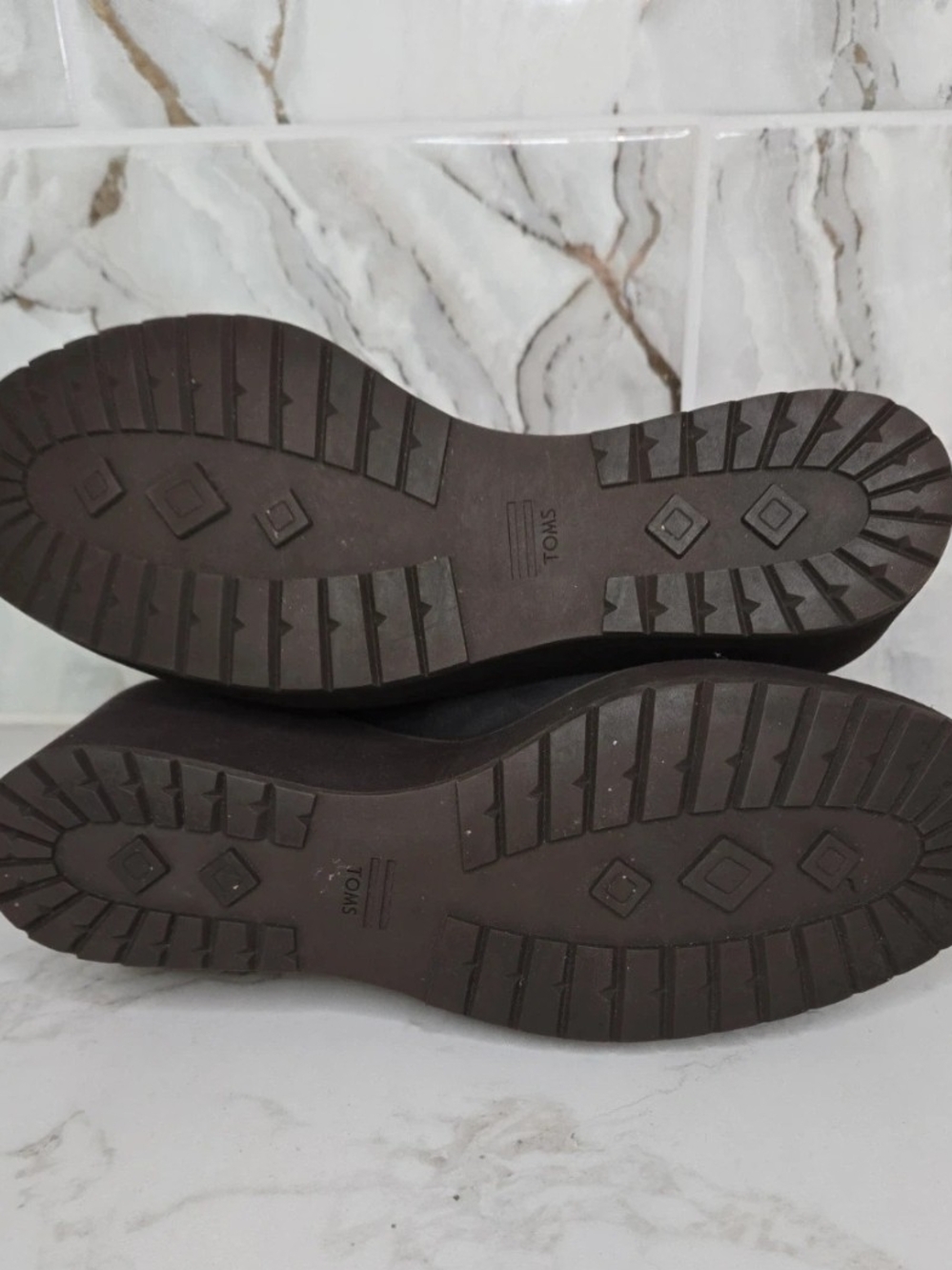 TOMS Black Lace-Up Wedge Ankle Boots – Women’s - Picture 5 of 6
